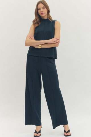 Molly Mock Neck Tank Navy - Sugar Co.