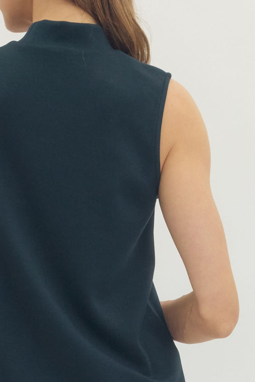 Molly Mock Neck Tank Navy - Sugar Co.