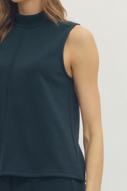 Molly Mock Neck Tank Navy - Sugar Co.