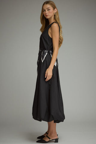 Monroe Scarf Overlay Midi Dress - Sugar Co.