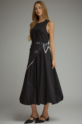Monroe Scarf Overlay Midi Dress - Sugar Co.