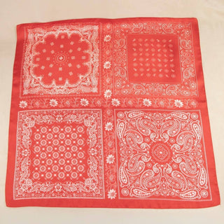 Multi - Patchwork Bandana Paisley Print Satin Square Scarf: RD - Sugar Co.