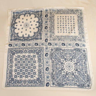 Multi - Patchwork Bandana Paisley Print Satin Square Scarf: RD - Sugar Co.