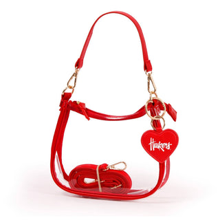Nebraska Cornhuskers Clear Clara Purse with Heart Charm - Sugar Co.