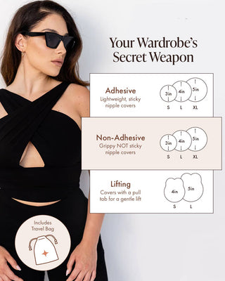 Non-Adhesive "Grippy, Not Sticky" Nipple Covers: Creme AA-B cups - Sugar Co.