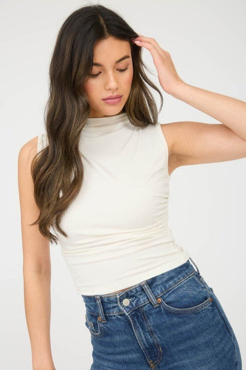 North Ruched Tank Cream - Sugar Co.