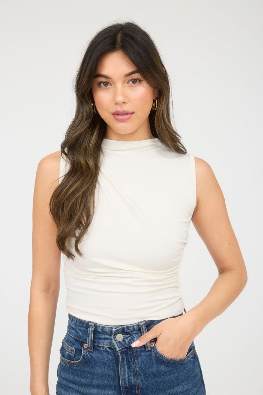 North Ruched Tank Cream