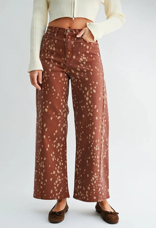 Oh Deer Slim Wide Leg Jeans - Sugar Co.