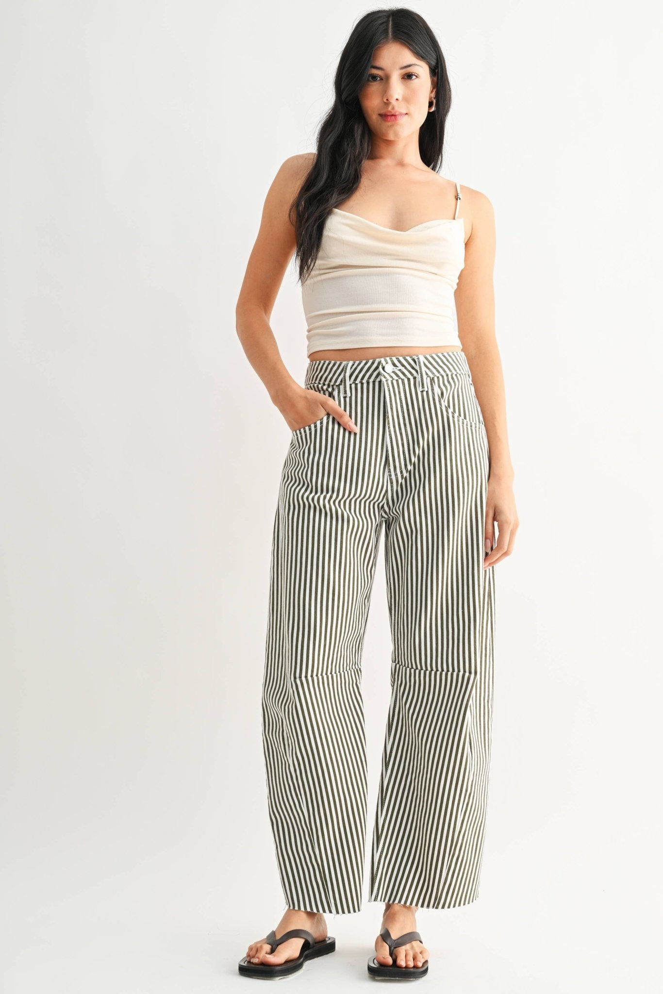 Olive You Barrel Jean