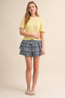 On Pointe Short Sleeve Cardigan - Butter Yellow - Sugar Co.