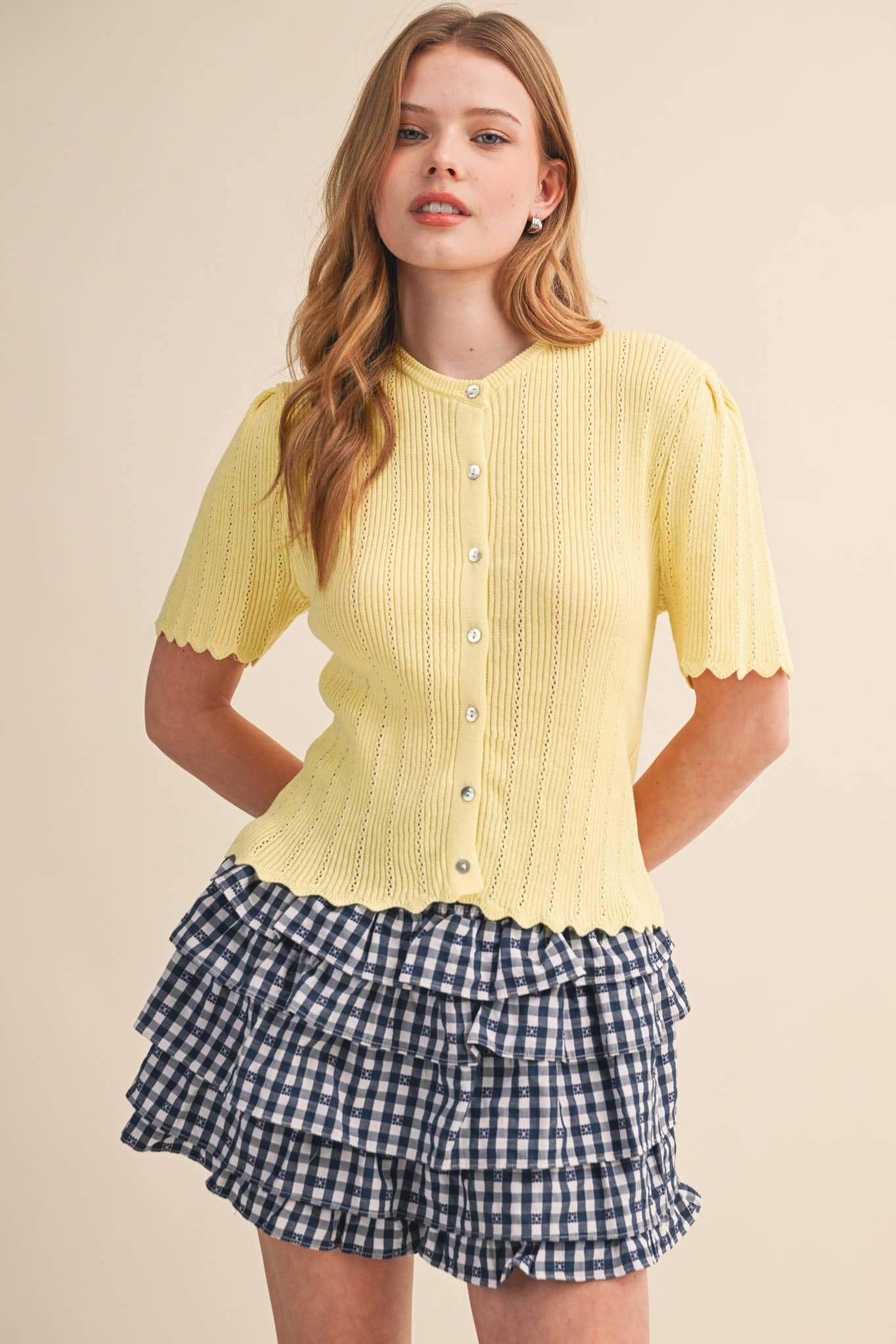 On Pointe Short Sleeve Cardigan - Butter Yellow