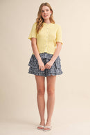 On Pointe Short Sleeve Cardigan - Butter Yellow - Sugar Co.
