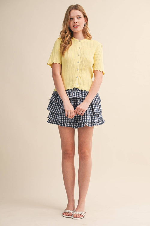 On Pointe Short Sleeve Cardigan - Butter Yellow - Sugar Co.