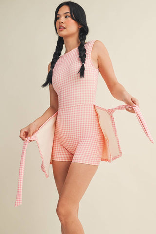 On - The - Go Gingham Wrap Dress Black - Sugar Co.