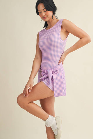On - The - Go Gingham Wrap Dress Brown - Sugar Co.