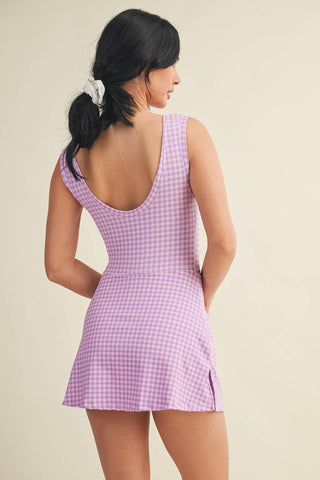 On - The - Go Gingham Wrap Dress Brown - Sugar Co.