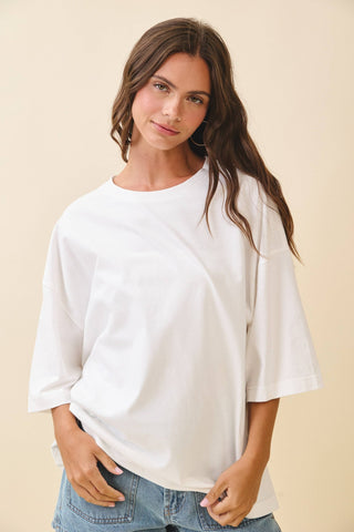 Oversized Everyday Cotton Tee White - Sugar Co.