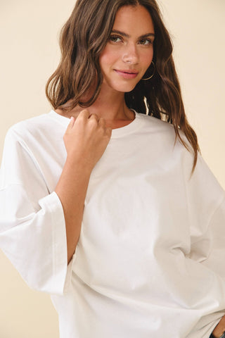 Oversized Everyday Cotton Tee White - Sugar Co.