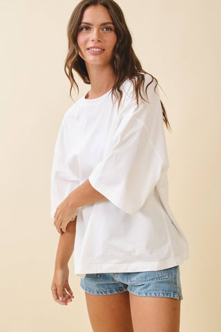 Oversized Everyday Cotton Tee White - Sugar Co.