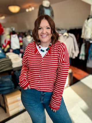 Parker Cardigan Red - Sugar Co.