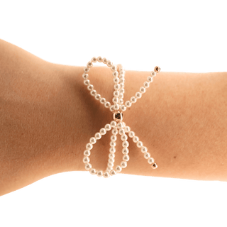 Pearl Bow Bracelet: Extended 7.25 inch - Sugar Co.
