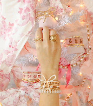 Pearl Bow Bracelet: Extended 7.25 inch - Sugar Co.