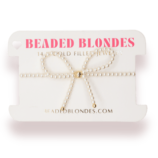Pearl Bow Bracelet: Standard 6.75 inch - Sugar Co.