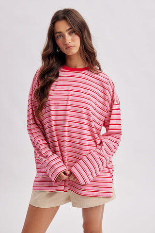 Peppermint Kiss Stripe Knit Top - Sugar Co.