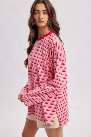 Peppermint Kiss Stripe Knit Top - Sugar Co.
