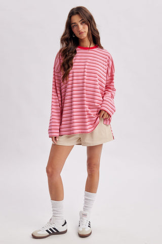 Peppermint Kiss Stripe Knit Top - Sugar Co.