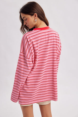 Peppermint Kiss Stripe Knit Top - Sugar Co.