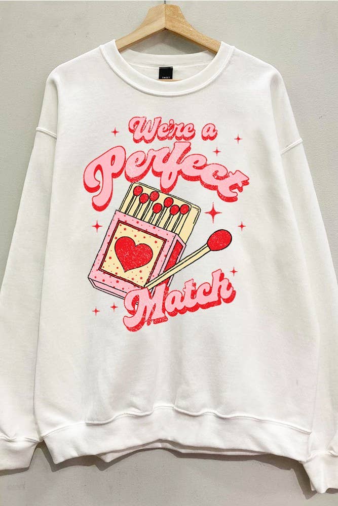 Perfect Match Valentine's Sweatshirt: White