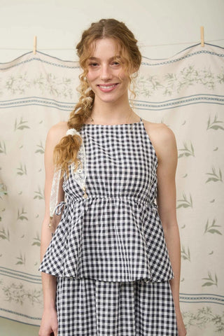 Picnic Perfect Gingham Side Tie Top - Sugar Co.