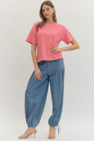 Pink Beach Stripe Top - Sugar Co.