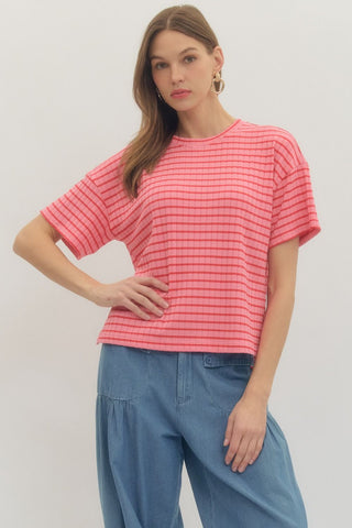 Pink Beach Stripe Top - Sugar Co.