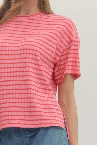 Pink Beach Stripe Top - Sugar Co.