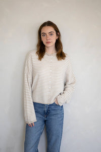 Piper Cardigan - Mini Striped : Cream