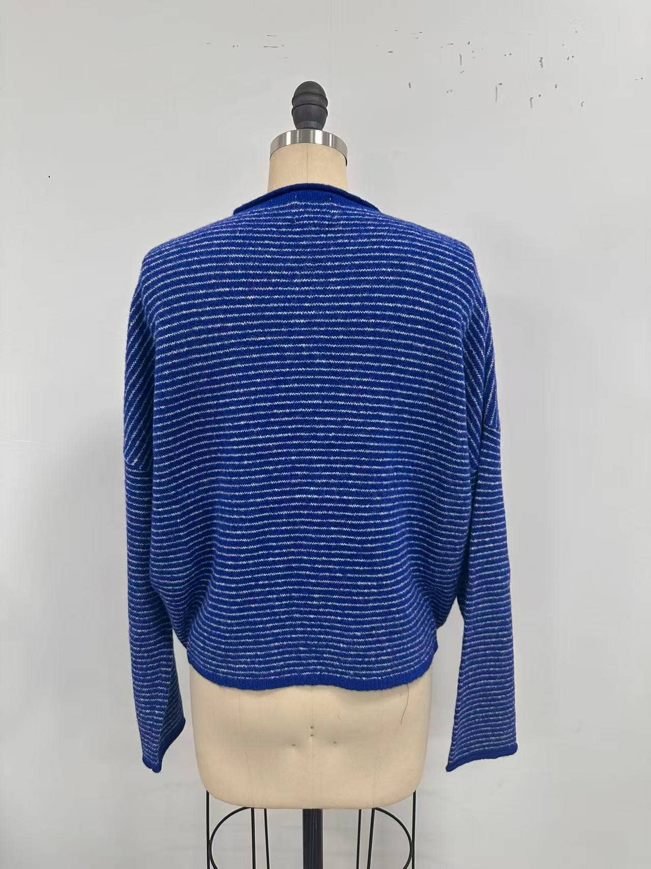 Piper Cardigan: Pin Striped Royal