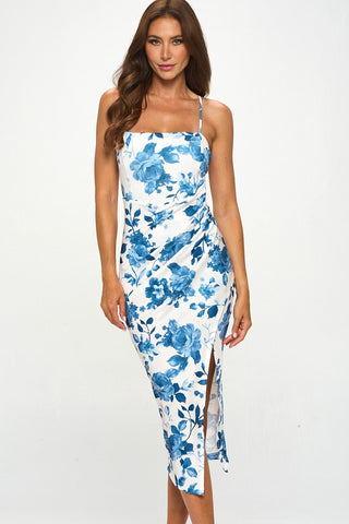 Pippa Midi Dress Blue - Sugar Co.