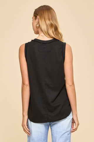 Play It Back Knit Tank Black - Sugar Co.