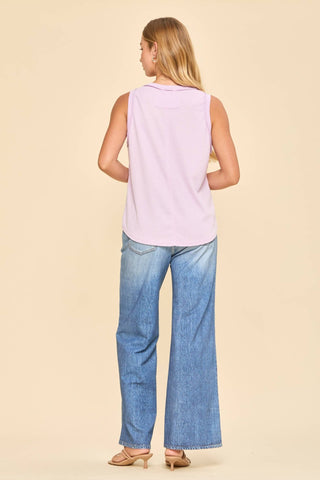 Play It Back Knit Tank Lilac - Sugar Co.