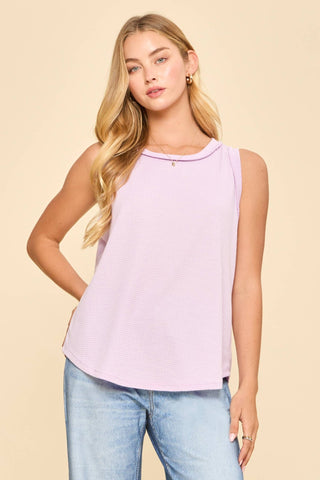 Play It Back Knit Tank Lilac - Sugar Co.