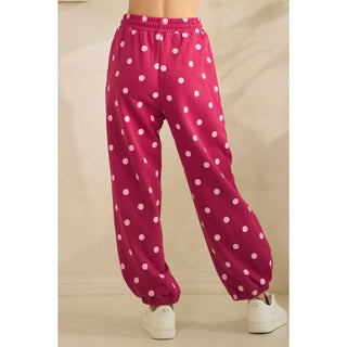 Playful Dot Lounge Pants: Magenta/Pink - Sugar Co.