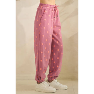 Playful Dot Lounge Pants: Magenta/Pink - Sugar Co.