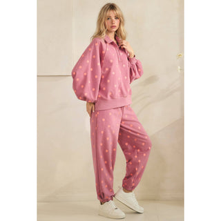 Playful Dot Lounge Pants: Magenta/Pink - Sugar Co.