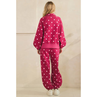 Playful Dot Lounge Pants: Magenta/Pink - Sugar Co.