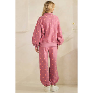 Playful Dot Lounge Pants: Magenta/Pink - Sugar Co.