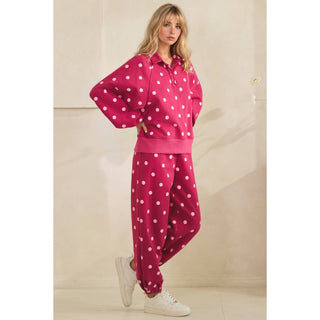Playful Dot Lounge Pants: Magenta/Pink - Sugar Co.
