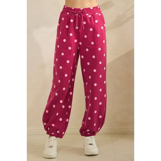 Playful Dot Lounge Pants: Magenta/Pink - Sugar Co.