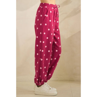 Playful Dot Lounge Pants: Magenta/Pink - Sugar Co.